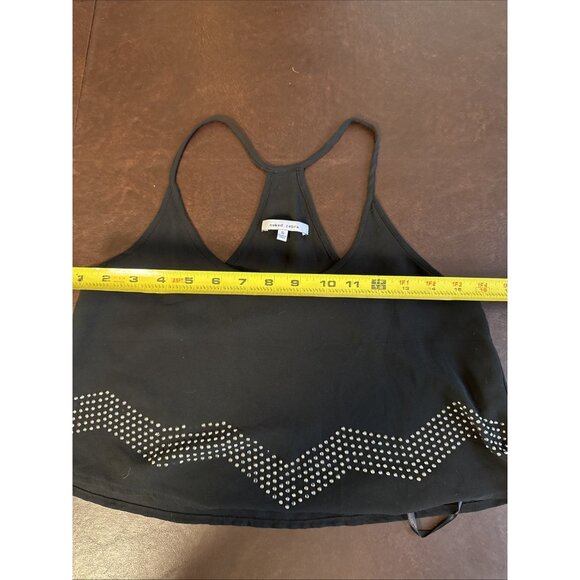 Naked Zebra Black Crop Tank Top Rhinestone Detailing & Sheer Hem For Women Small - Picture 8 of 9